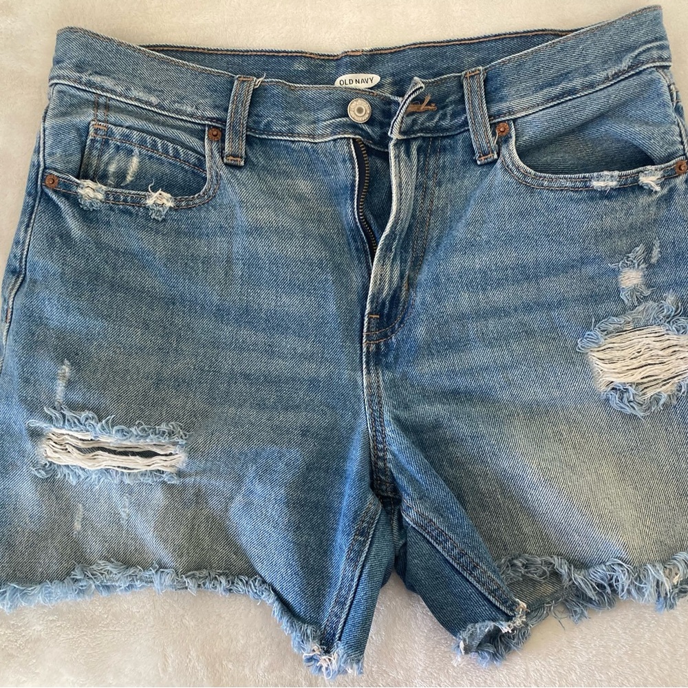 Old Navy Women's Distressed Denim Shorts - Blue